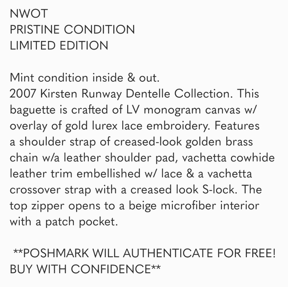 Limited Edition Louis Vuitton Kirsten Runway Dentelle Collection bag LV - Picture 8 of 8